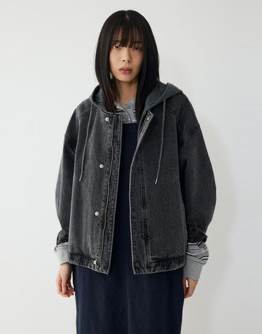 [STUDIO TOMBOY] 데님 후드 탈부착 점퍼_다크 그레이 9176113971