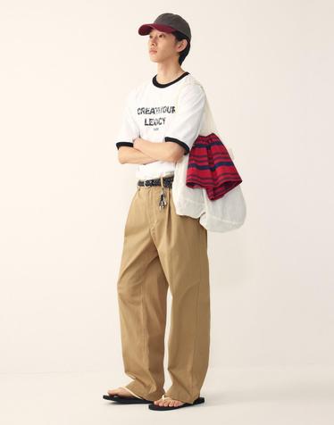[STUDIO TOMBOY] [MEN] 사이드 허리버클 코튼 치노 팬츠_베이지 91M6231242