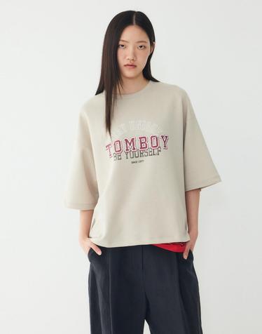 [STUDIO TOMBOY] 톰보이 레터링 반팔 티셔츠_베이지 9176222992