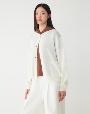 라운드넥 긴팔 가디건_아이보리 9176351971