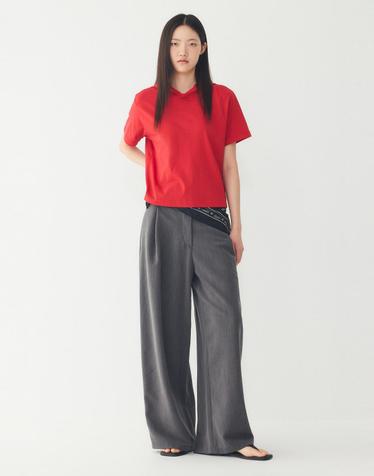 [STUDIO TOMBOY] 턱 주름 백밴딩 와이드 팬츠 _챠콜 9176331971