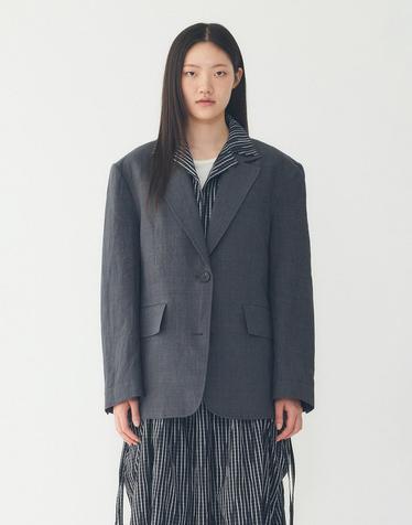 [STUDIO TOMBOY] 린넨 블렌드 레귤러핏 자켓_챠콜 9106212205