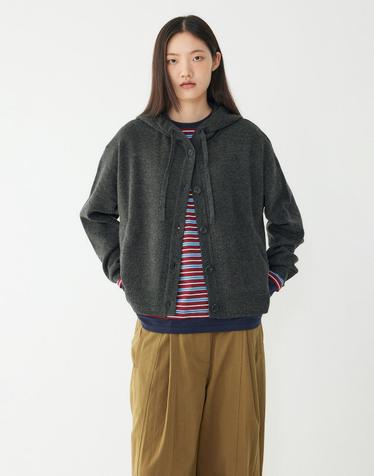 [STUDIO TOMBOY] 버튼업 후드 가디건_챠콜 9176451983