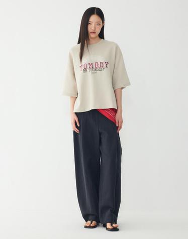 [STUDIO TOMBOY] 린넨 블렌드 원턱 팬츠_챠콜 9106131101