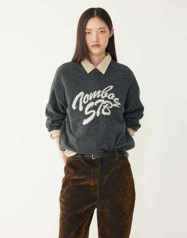 [STUDIO TOMBOY] 레터링 포인트 니트_챠콜 9176452983