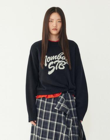 [STUDIO TOMBOY] 레터링 포인트 니트_다크 네이비 9176452983
