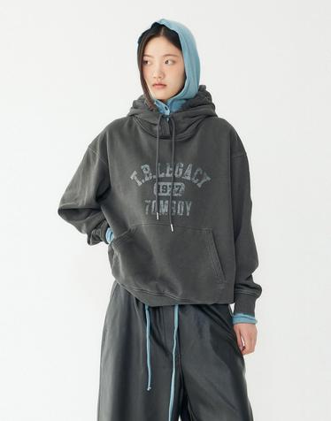 [STUDIO TOMBOY] 빈티지 레터링 후디 맨투맨_챠콜 91F6422782