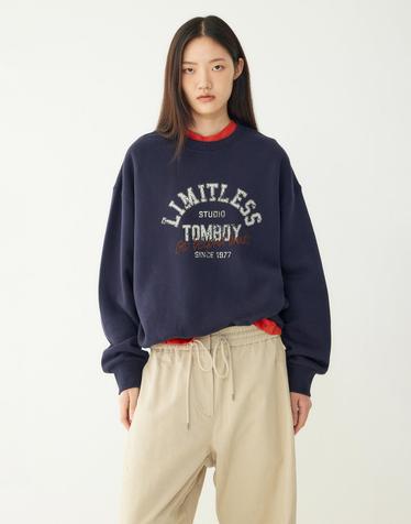 [STUDIO TOMBOY] LIMITLESS 프린트 맨투맨_네이비 9176422987