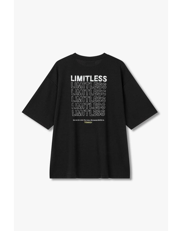 스튜디오 톰보이 [STUDIO TOMBOY] LITMITLESS 양면 그래픽 티셔츠_블랙 9176222987 착용컷
