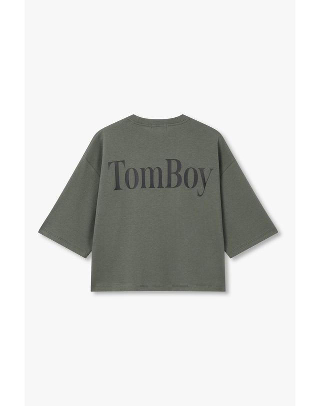 스튜디오 톰보이 [STUDIO TOMBOY] TOMBOY 백 프린트 티셔츠 _라이트 카키 9176322971 착용컷