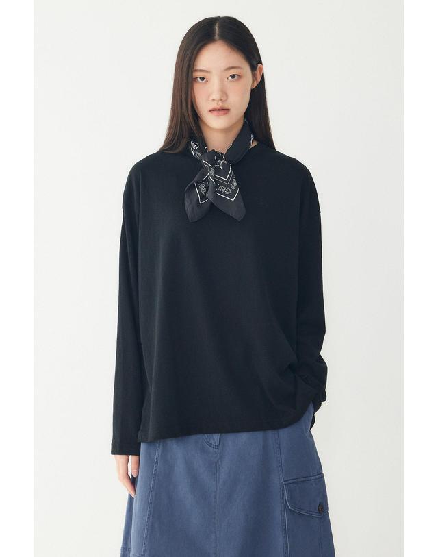 스튜디오 톰보이 [STUDIO TOMBOY] 미니 로고 자수 티셔츠_젯 블랙 9176322977 착용컷
