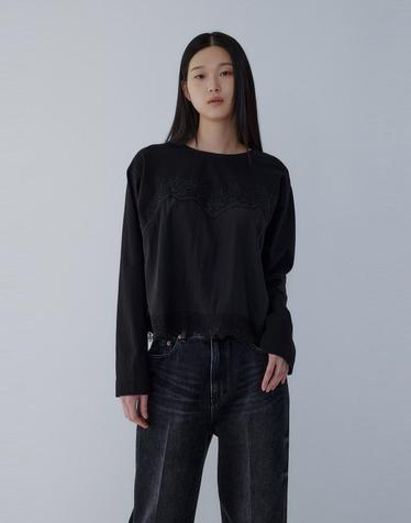 [VOICE OF VOICES] 레이스 믹스 티셔츠_블랙 7115440904