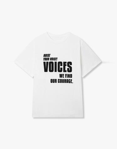 [VOICE OF VOICES] 후로피 프린트 레귤러 핏 티셔츠_화이트 7156240006