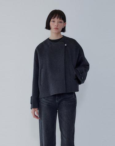 [VOICE OF VOICES] 캐시미어 블렌드 루즈 핏 숏 자켓_챠콜 7156110005