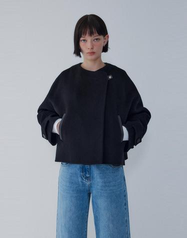 [VOICE OF VOICES] 캐시미어 블렌드 루즈 핏 숏 자켓_블랙 7156110005