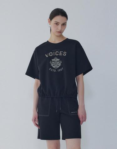 [VOICE OF VOICES] 투웨이 엠브로이더리 티셔츠_블랙 7156340801