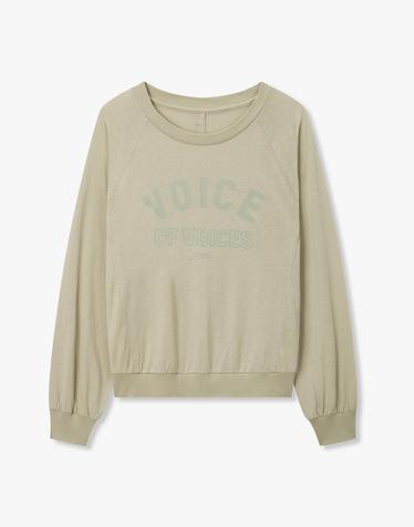 [VOICE OF VOICES] 래글런 로고 프린트 티셔츠 _라이트 카키 7156340009