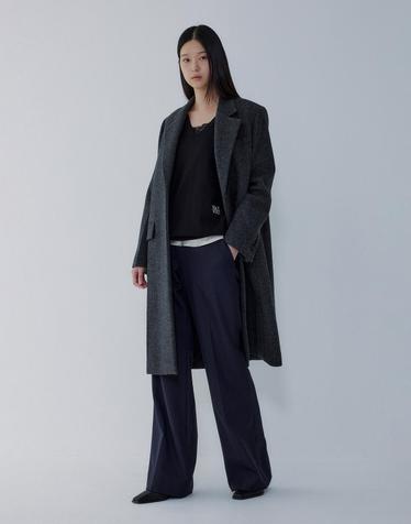 [VOICE OF VOICES] 울 블렌드 헤링본 패턴 코트_챠콜 7115416X07