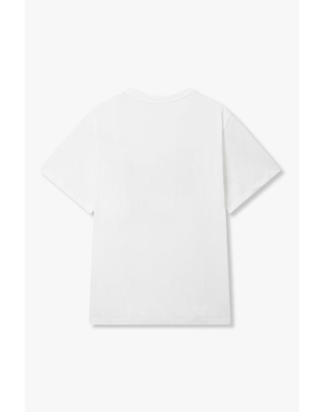 보브 [VOICE OF VOICES] 후로피 프린트 레귤러 핏 티셔츠_화이트 7156240006 착용컷