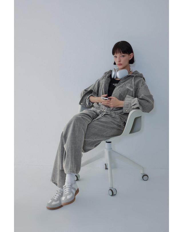 보브 [VOICE OF VOICES] [VOICE OF VOICES] 벨티드 워싱 와이드 데님 팬츠 _블랙 _블랙 7156255800 착용컷
