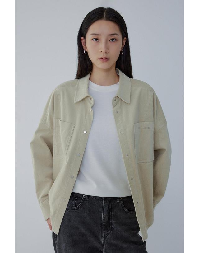 보브 [VOICE OF VOICES] 벨벳 터치 셔츠켓 _라이트 베이지 7156460001 착용컷