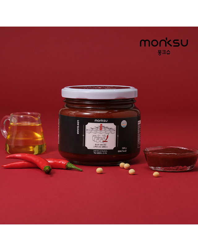 몽크슈 [몽크슈] 저당 무설탕 알룰로스 순창 전통 고추장 500g 착용컷