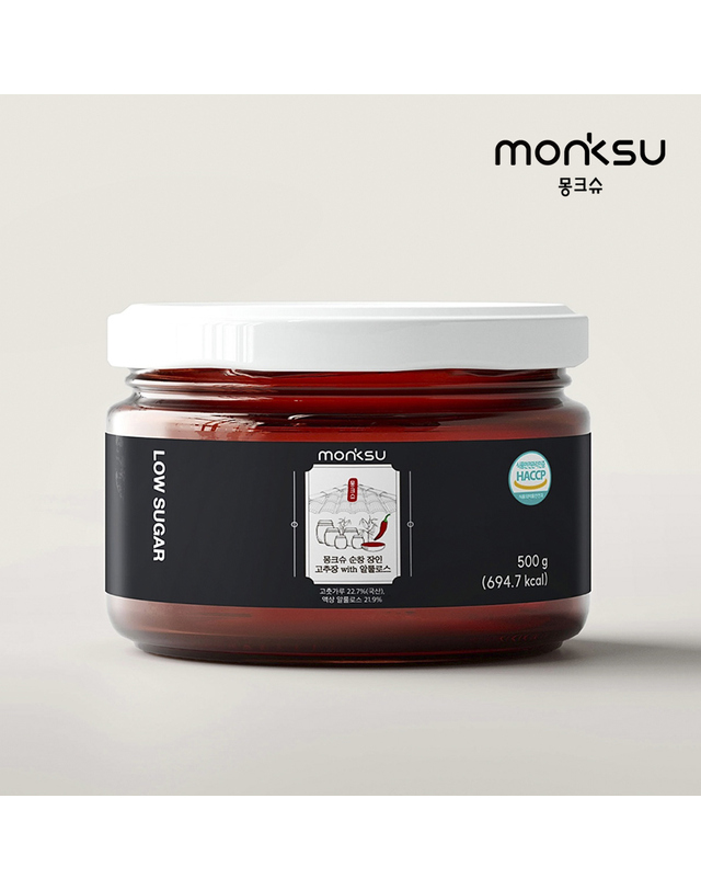 몽크슈 [몽크슈] 저당 무설탕 알룰로스 순창 전통 고추장 500g 착용컷
