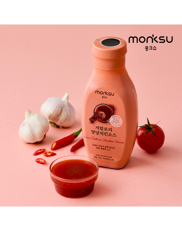 몽크슈 몽크슈 저당 저칼로리 매콤달콤 양념치킨소스 320g 착용컷