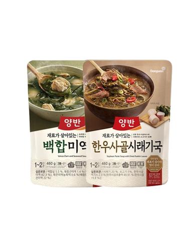 [동원] 양반 백합 미역국 4개 + 한우 사골 시래기국 4개