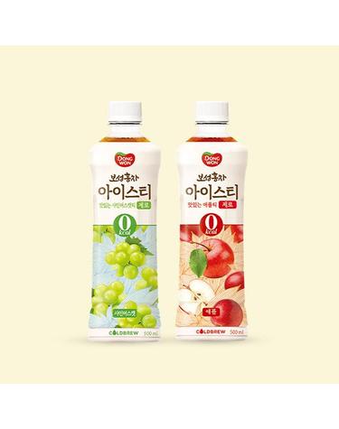 [동원] 보성홍차 아이스티 제로 샤인머스캣 500ml x 12개 + 애플 x 12개