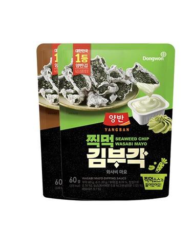 [동원] 양반 찍먹 김부각 바비큐소스 60g x 2개 + 와사비마요 60g x 2개