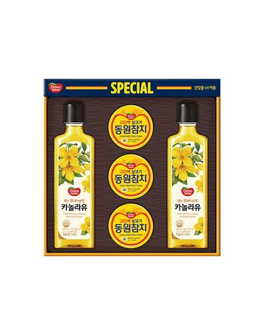 [동원 선물세트] 26년 추석 동원 스페셜 7호 (라이트스탠다드 90g 3캔 + 카놀라유 480ml 2병)