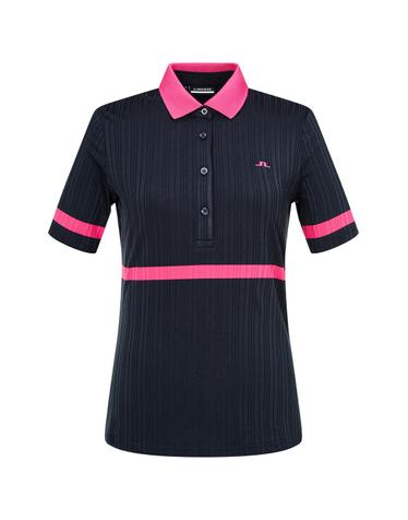 [J.LINDEBERG] [Women] 모이라 폴로 셔츠(pink logo)_네이비 1544126703