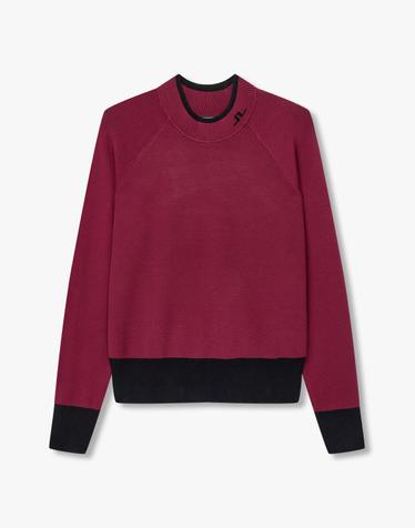 [J.LINDEBERG] [Women] 조에 니티드 스웨터_와인 1544328005