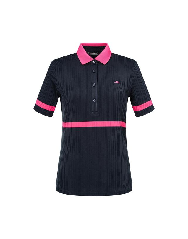 제이린드버그 [J.LINDEBERG] [Women] 모이라 폴로 셔츠(pink logo)_네이비 1544126703 착용컷