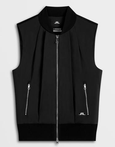 [J.LINDEBERG] [Women] 헤일리 하이브리드 스웨터 베스트_블랙 1545128904