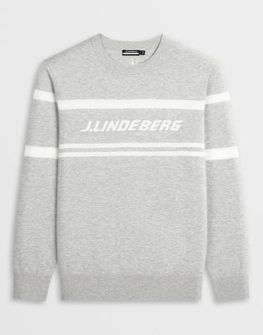 [J.LINDEBERG] [Men] 레칸 라운드넥 스웨터_라이트그레이 1515128805