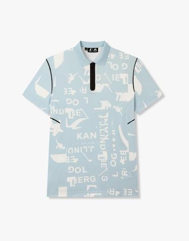 [J.LINDEBERG] [Men] [KANGOL] 미로 프린트 폴로_스카이블루 1515326605
