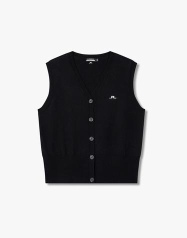 [J.LINDEBERG] [Women] 파비아 니트 베스트_블랙 1545328805