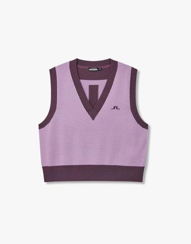 [J.LINDEBERG] [Women] 델라나 니트 베스트_퍼플 1545328802