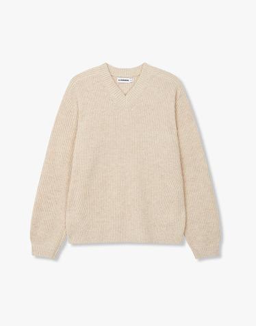 [J.LINDEBERG] [Men Collection] 비토르 브이넥 헤비 니트_베이지 1525328506