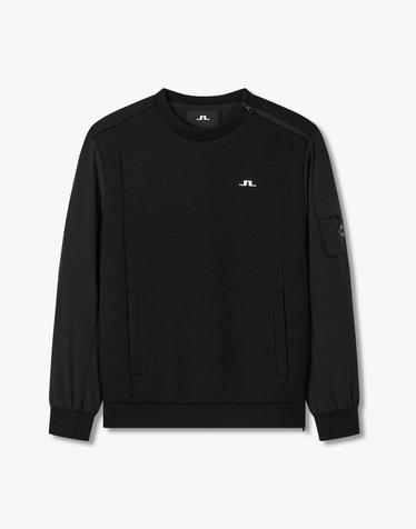 [J.LINDEBERG] [Men] 데이비드 패디드 크루넥 셔츠_블랙 1515326911
