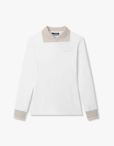 [J.LINDEBERG] [Women] 마리아 LS 골프 폴로_화이트 1545326904