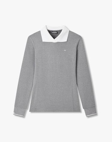 [J.LINDEBERG] [Women] 마리아 LS 골프 폴로_멜란지 그레이 1545326905