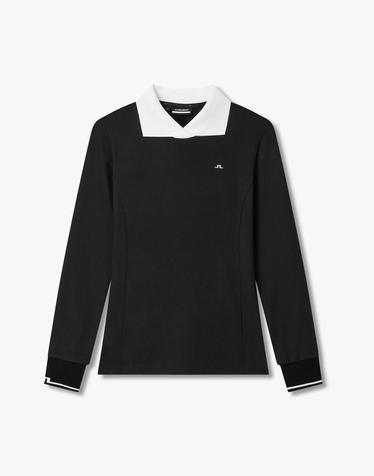 [J.LINDEBERG] [Women] 마리아 LS 골프 폴로_블랙 1545326906