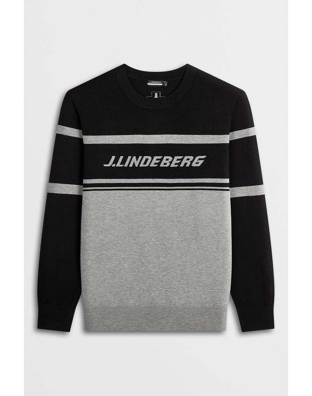 제이린드버그 [J.LINDEBERG] [Men] 레칸 라운드넥 스웨터_블랙 1515128804 착용컷