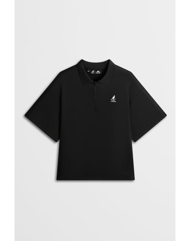 제이린드버그 [J.LINDEBERG] [Women] [KANGOL] 아밀라 탑_블랙 1545326603 착용컷