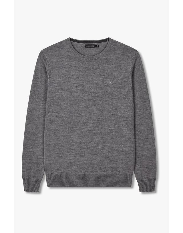 제이린드버그 [J.LINDEBERG] [Men Collection] 라일 메리노 크루넥 스웨터_멜란지 그레이 1525328511 착용컷
