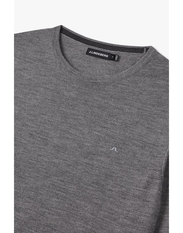 제이린드버그 [J.LINDEBERG] [Men Collection] 라일 메리노 크루넥 스웨터_멜란지 그레이 1525328511 착용컷