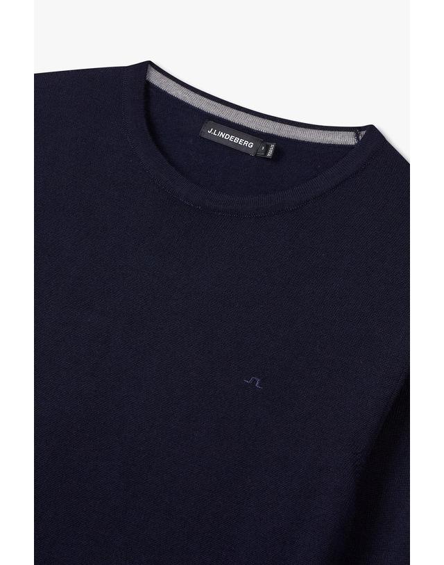 제이린드버그 [J.LINDEBERG] [Men Collection] 라일 메리노 크루넥 스웨터_네이비 1525328512 착용컷